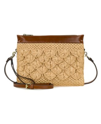 Scalloped Raffia Small Yvette Clutch Crossbody Bag