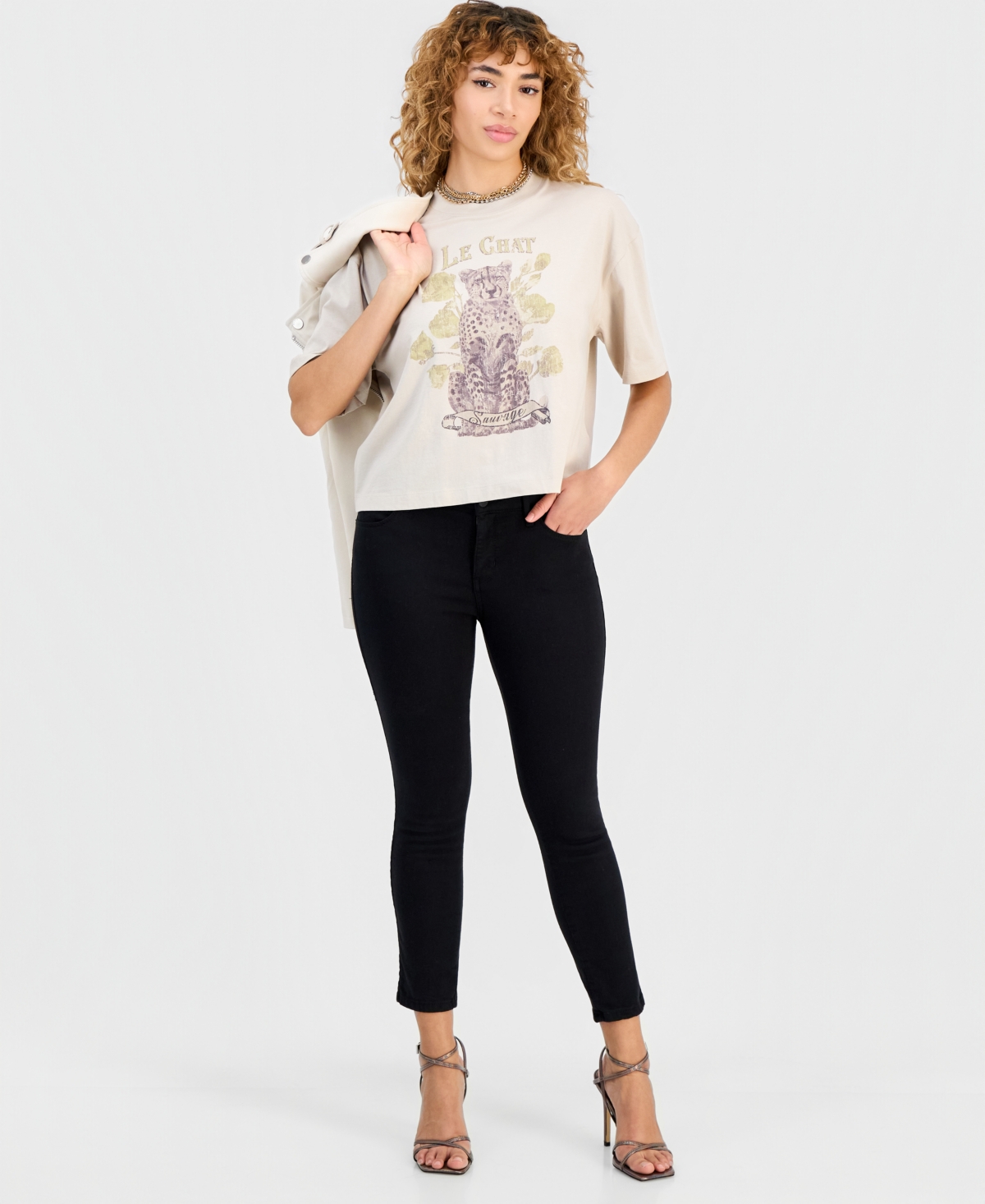 Guess Women's Cotton Le Chat Graphic T-Shirt