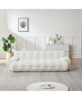 Streamdale Minimalist Button-Tufted Square Arm Three-Seater Sofa