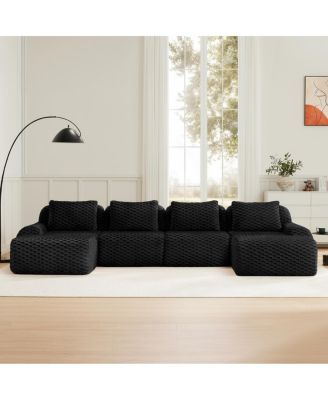  Modern U-Shaped Flannelette Sectional Sofa