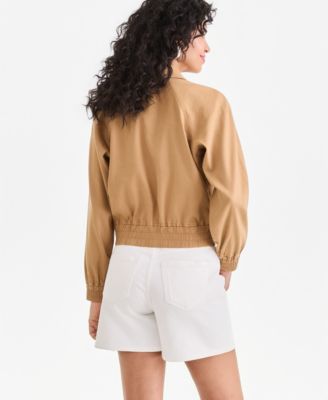 Women's Linen-Blend Bomber Jacket