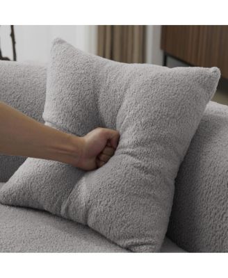 Curved Loveseat Sofa - Teddy Velvet, No-Assembly, 350 lbs Capacity