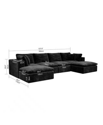 Modular Upholstered Corduroy Sectional Sofa