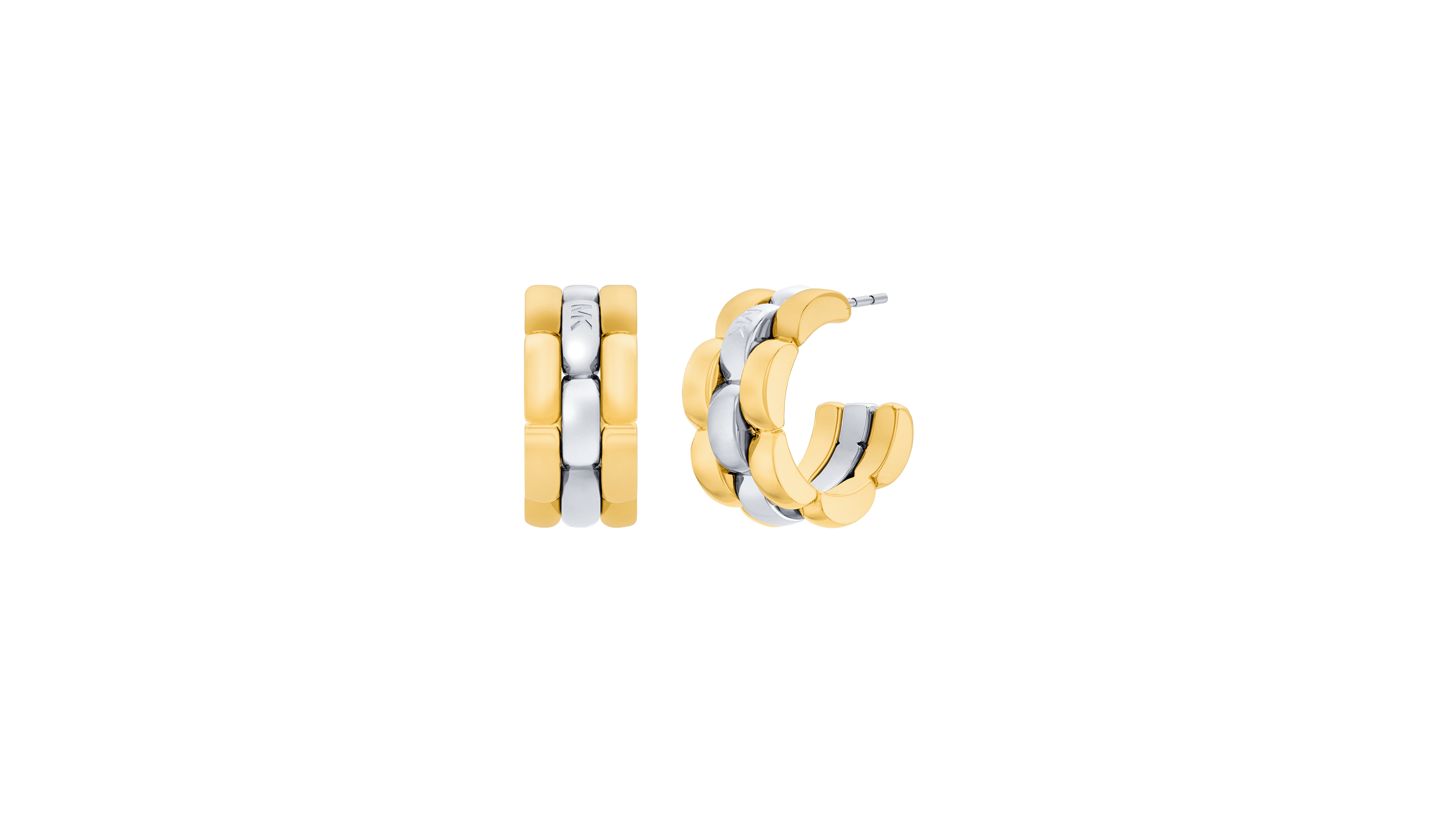 Michael Kors Two-Tone Link Hoop Earrings