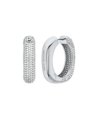 Silver-Tone Brass Hoop Earrings