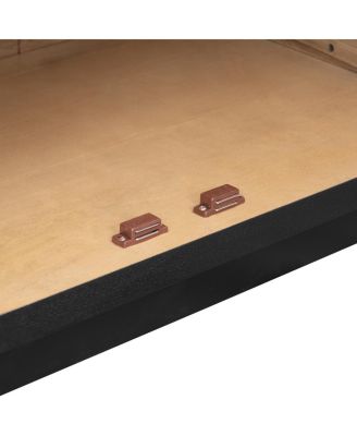  4-Door Large Storage Sideboard Buffet Cabinet with Glass Doors (Black