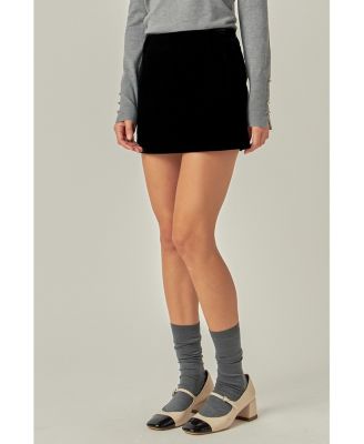 Women's Velvet Low Rise Skirt.