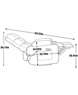 Fabric Recliner Chair with Heat Massage, Rocker & Swivel