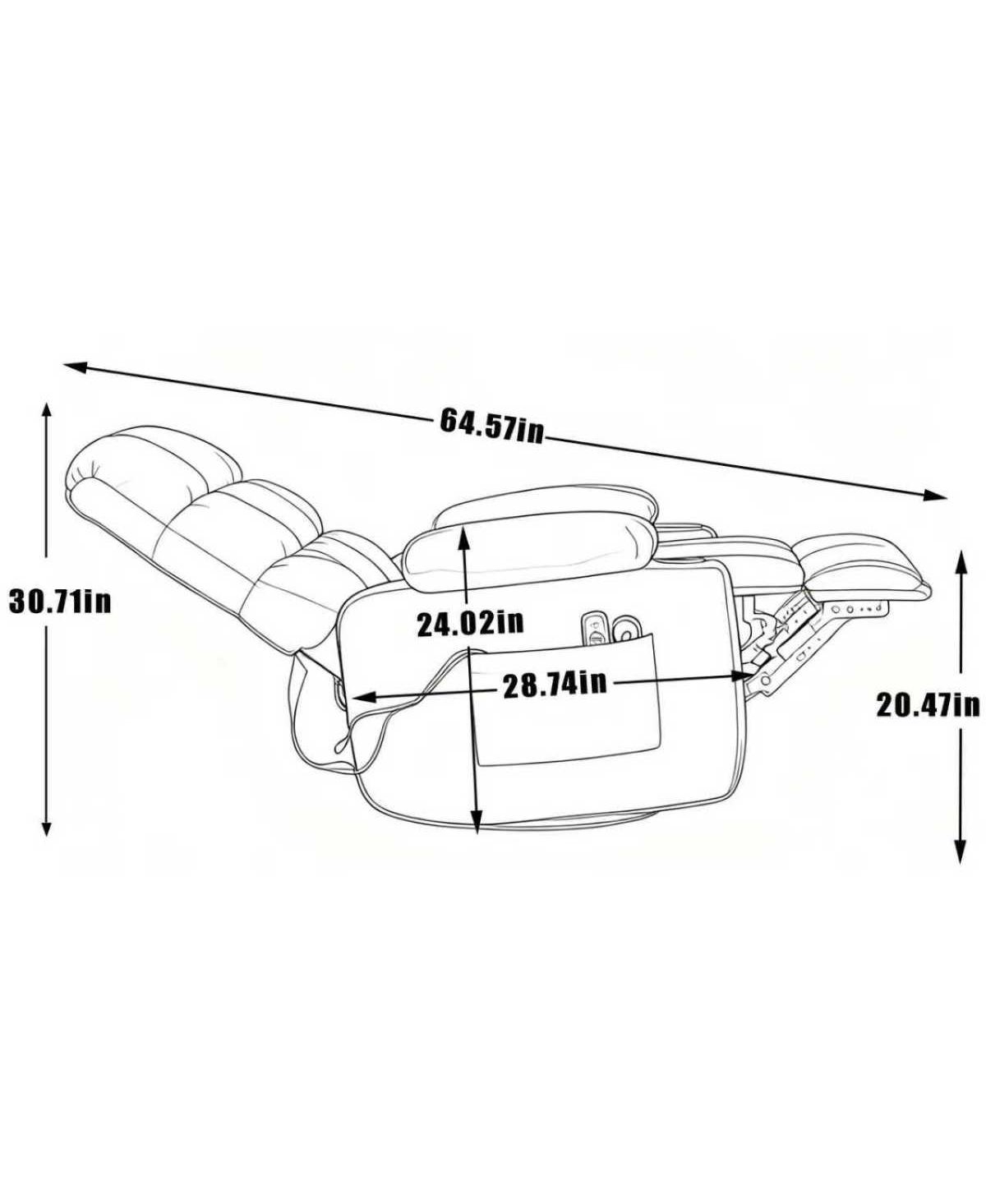 Streamdale Furniture Fabric Recliner Chair with Heat Massage, Rocker & Swivel