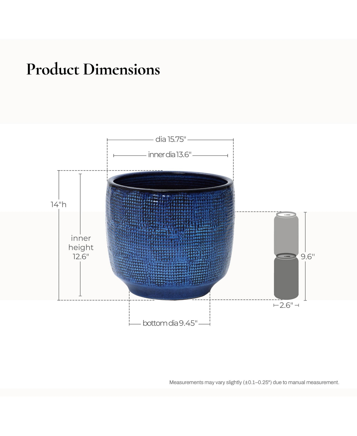LuxenHome -Inch Round Ceramic Planter
