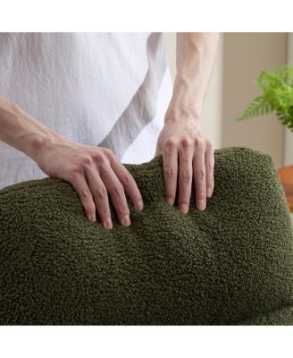  Modern Accent Rocking Chair with Solid Wood Legs & Side Pocket (green, teddy