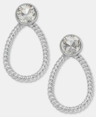 Crystal Twist Open Drop Earrings