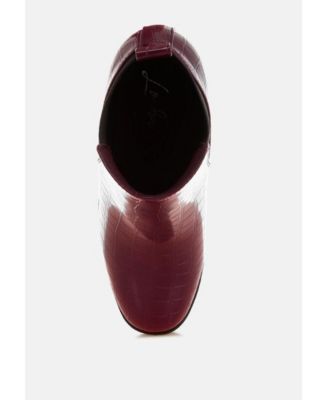 Women's Foxy Faux Leather Croc Chelsea Boots