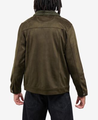 X RAY Men's Faux Suede Jacket With Faux Fur Collar