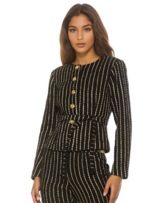 Women's Arjun Tweed Long Sleeve Scoop Neck Sweater Jacket