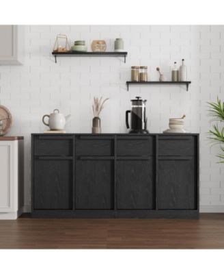 62.4" Sideboard Buffet Cabinet with 4 Drawers, Large Modern Coffee Bar Storage Cabinet