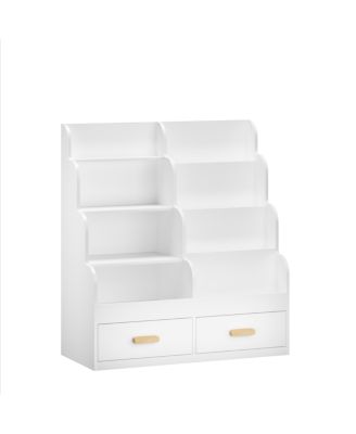 Kids Bookshelf with 2 Storage Drawers and Toy Organizer