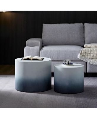  MDF Veneer Nesting Table Set of 2 (Ash/Oak/Walnut) - WH+BK