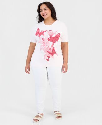 Trendy Plus Size Cotton Graphic Boyfriend T-Shirt