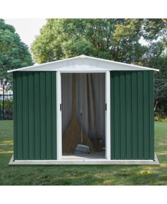 8FTx6FT Outdoor Storage Garden Bike Shed With Aluminum alloy frame and sliding door