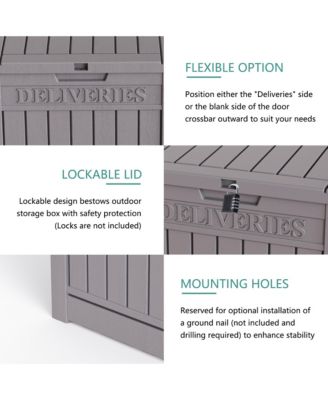 31 Gallon Resin Outdoor Patio Storage Deck Garden Storage Box with Side Handles