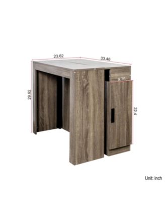 Extendable Dining Table with Outlet & Storage