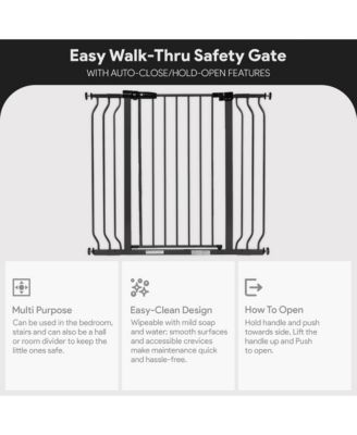 BalanceFrom Walk Thru Safety Gate, Fits 29.1-43.3" Openings, 36” Tall, Graphite