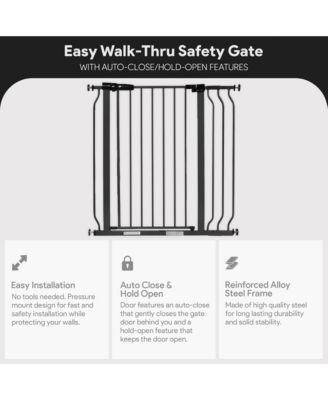 BalanceFrom Walk Thru Safety Gate, Fits 29.1-38.5" Openings, 36” Tall, Graphite
