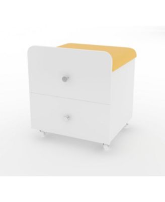 Vanity Stool Chair with Storage, Square Makeup Vanity Stool Side Table with Storage Drawer, Padded Seat for Bedroom, Living Room