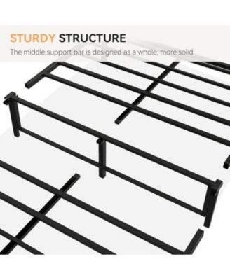 Rattan Queen Bed Frame, Boho Bed Frame with Headboard & Footboard, Bed Frame with Strong Metal Slat, Noise Free, No Box Spring Needed.
