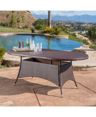 Ramsey Outdoor Oval Wicker Dining Table