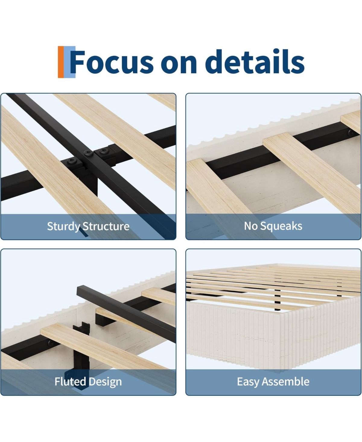 gaomon Wood Bed Frame