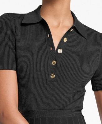 Michael Kors Women's Polo Collar Short-Sleeve Midi Dress