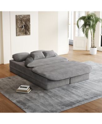 75" Foldable Sofa Bed with Blanket
