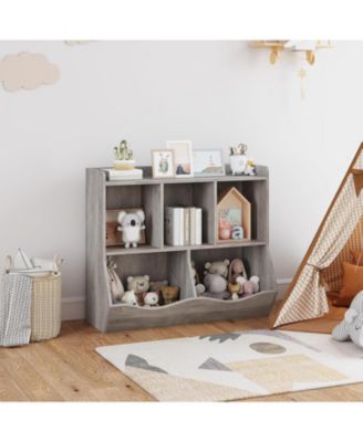 Kids Bookshelf and Toy Storage Bookcase, Multi-Shelf Cubby Organizer for Playroom and Classroom