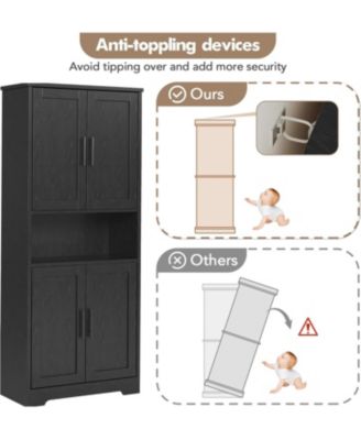 70" Tall Kitchen Pantry Cabinet with Doors and Adjustable Shelves, Freestanding Storage Cabinet, Black