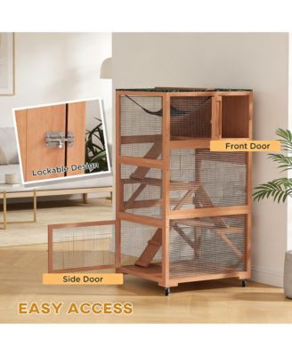 Wooden Outdoor Cat Enclosure Cat House