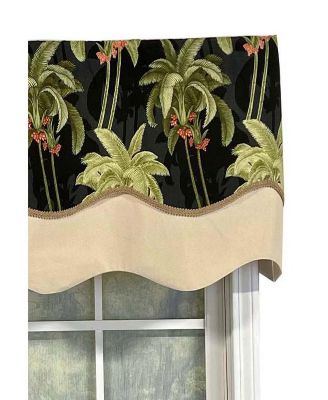 Shadow Gimp Trim Detail Printed Palm Glory High Quality Valance