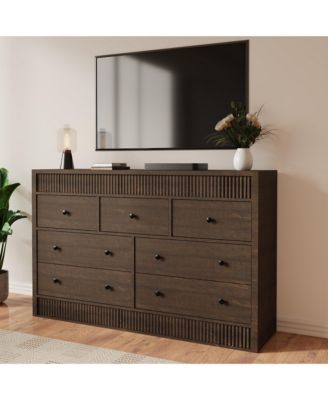 7-Drawer Dresser for Bedroom, 54" Wide Wooden Chest of Drawers