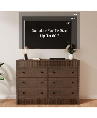 6-Drawer Dresser for Bedroom, 47" Wide Wooden Chest of Drawers