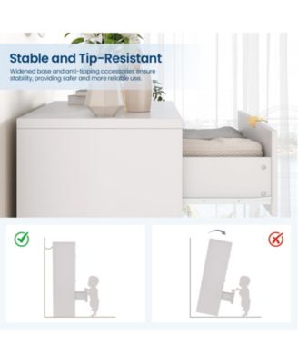 5-Drawer Dresser for Bedroom, Fluted Wooden Chest of Drawers with Handles