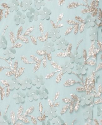 Women's One-Shoulder Embellished Side-Slit Gown