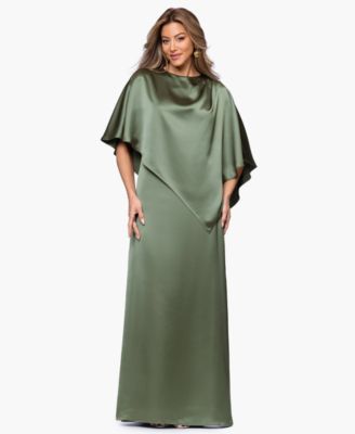 Women's Long Satin Overlay Ball Gown