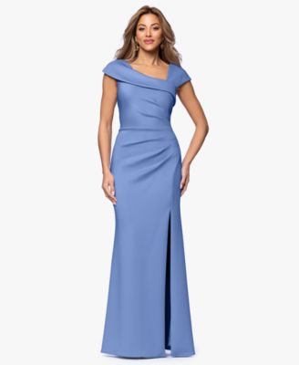 Women's Asymmetric-Neck Side-Slit Gown