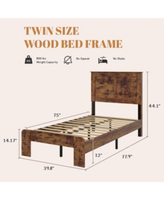 Streamdale Twin Wood Platform Bed Frame - Storage, Easy Assembly