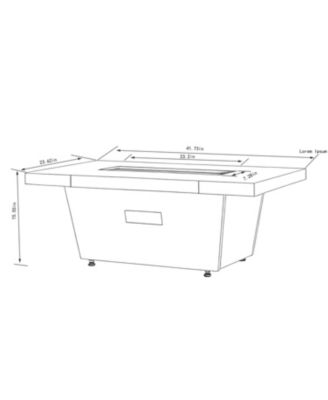 42" Gas Fire Pit Table, Rectangle, 50000BTU