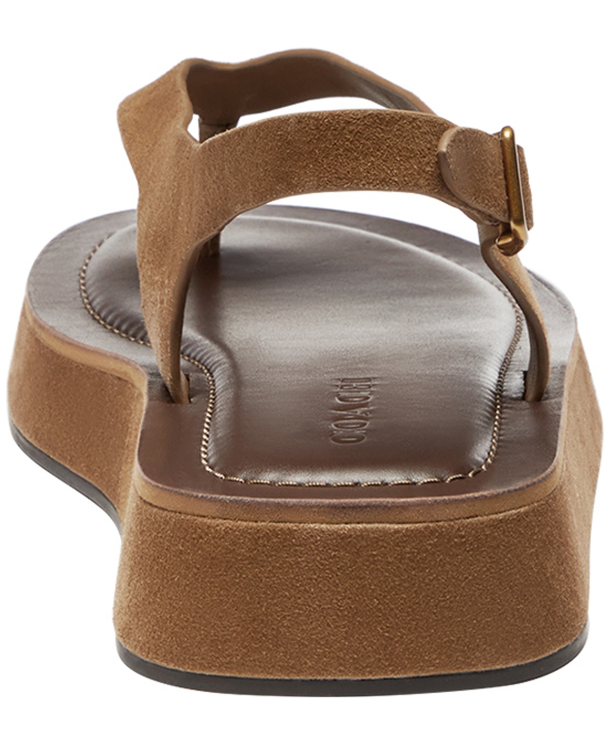 Coach Women's Sculpted C Platform Suede Round Toe Thong Sandals