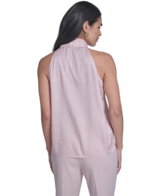 Women's Sleeveless Tie Neck Blouse