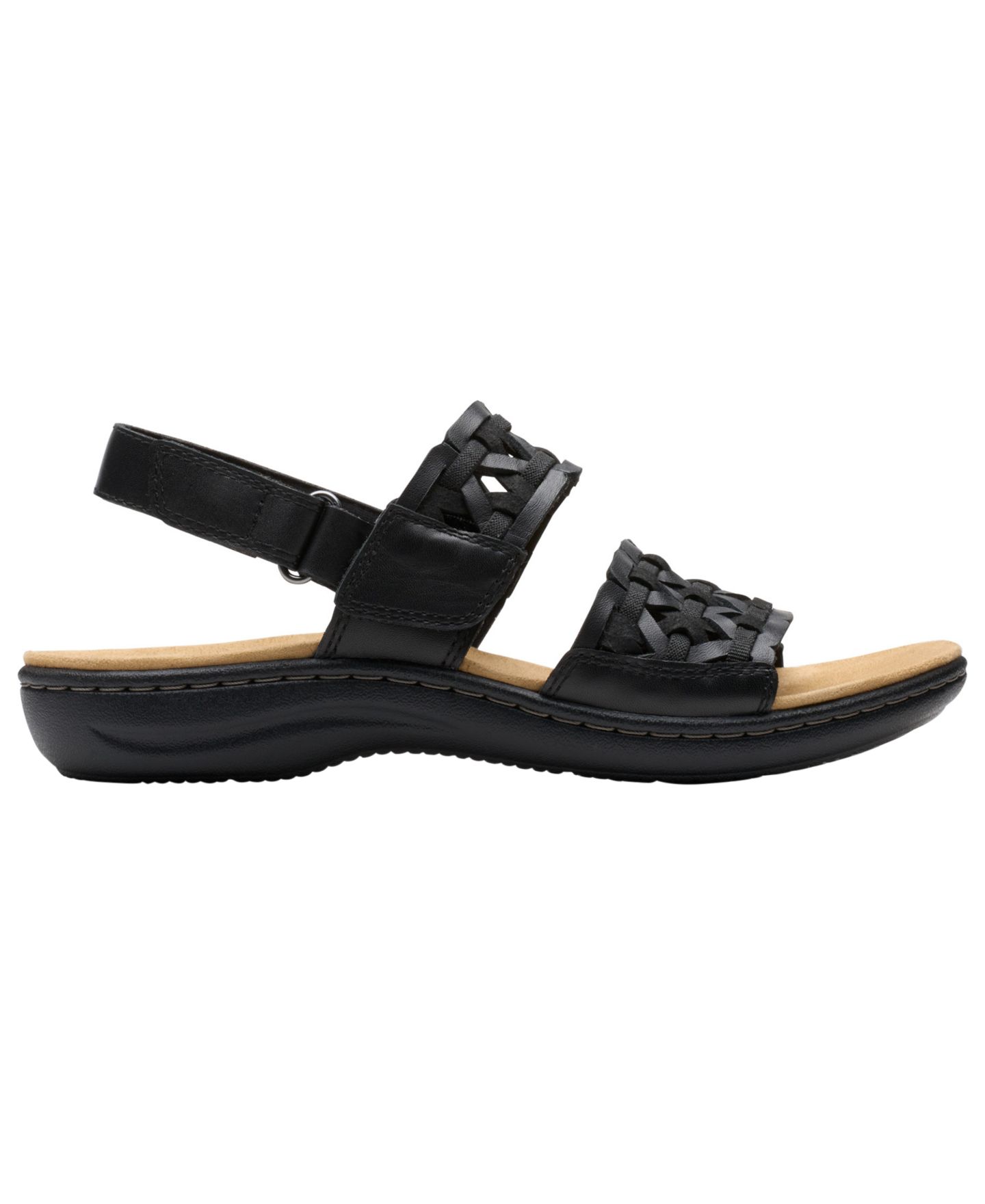 Женские сандалии Clarks Collection Laurieann Lily Round Toe, цвет: Чёрный кожаный — фото 2