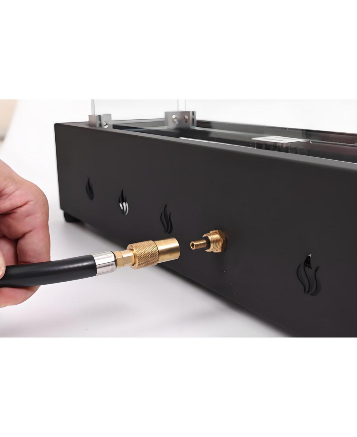 Streamdale Furniture 28-Inch Rectangle Fire Pit, 40000BTU Outdoor Propane, Wind-Resistant, Durable Iron